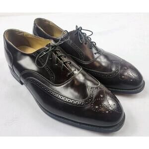 Johnston & Murphy Optima Mens 10 3E Shoes Burgundy Leather Wingtips Oxfords NEW